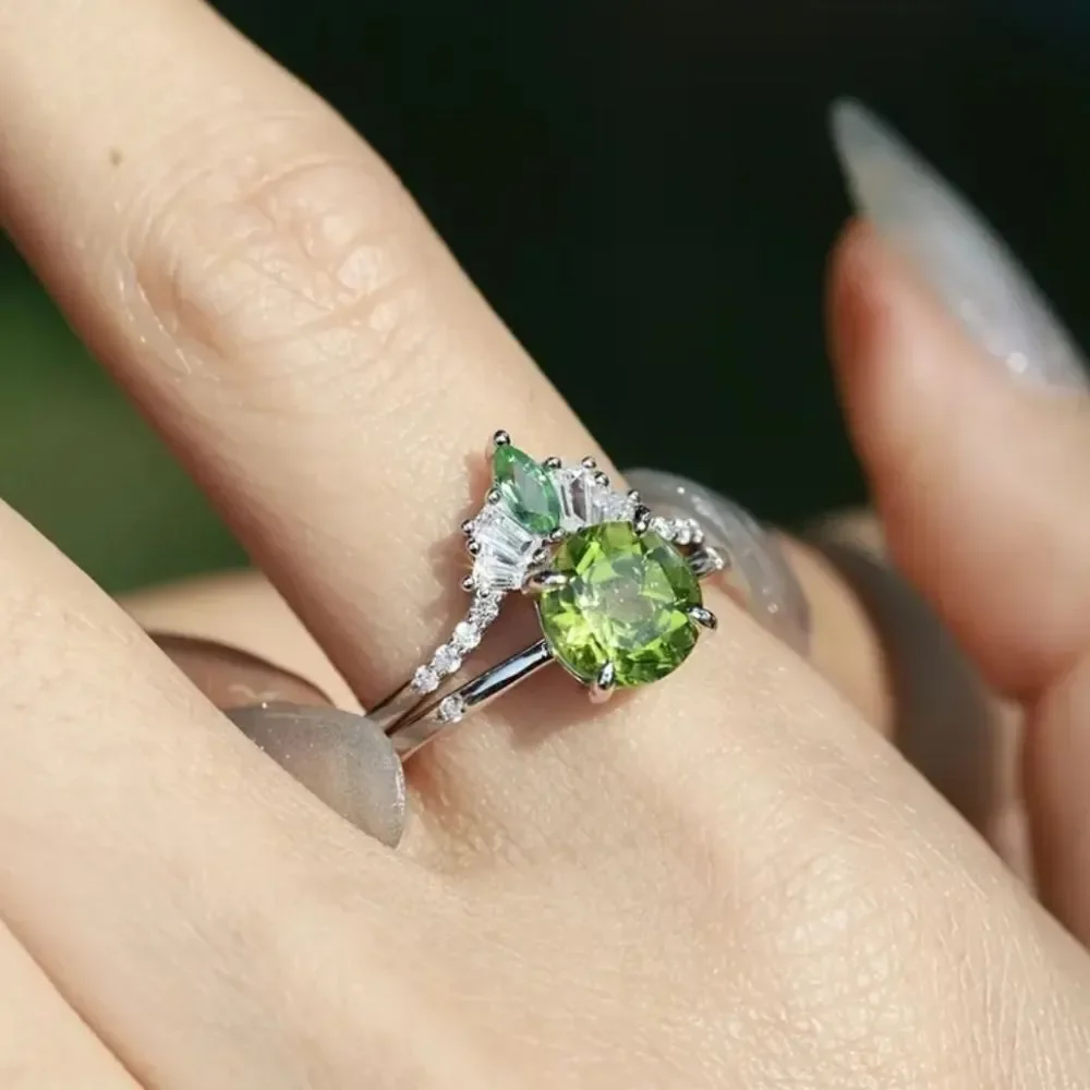 Ladies Elegant Lab Created Diamonds Princess bridal ring set sz 7